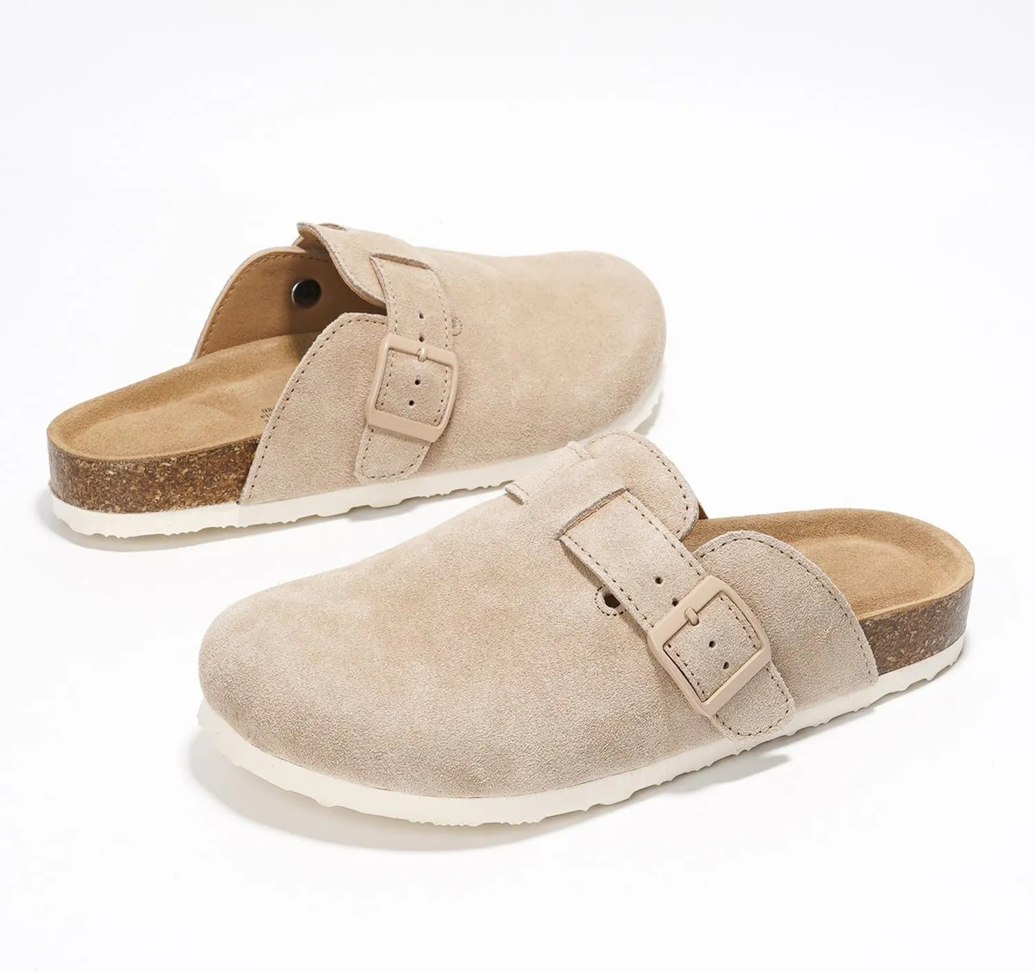 Project Cloud Genuine Leather Footbed Clogs for Women - Memory Foam Arch Support Slippers for Women - Trendy Slip-ons Women's Mules & Clogs Sandals (Benton)