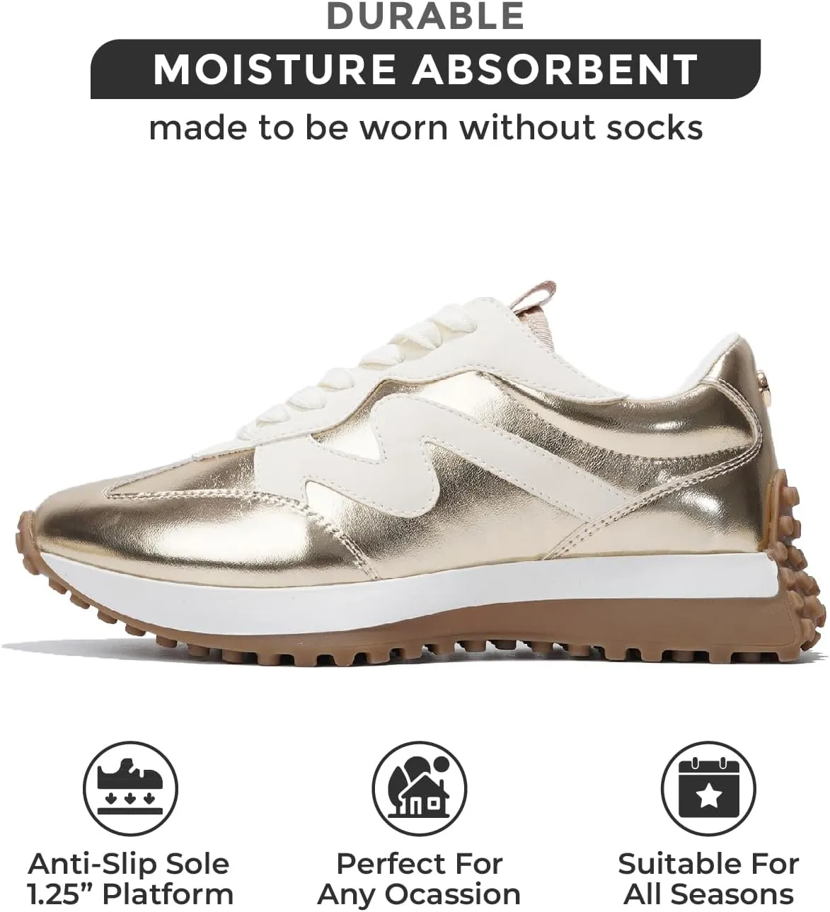 Project Cloud Trendy Sneakers for Women - Memory Foam and Non-Slip Comfortable Casual Ladies Shoes for Womens Fashion Sneakers - Lightweight Lace-up Shoes (Lecco)