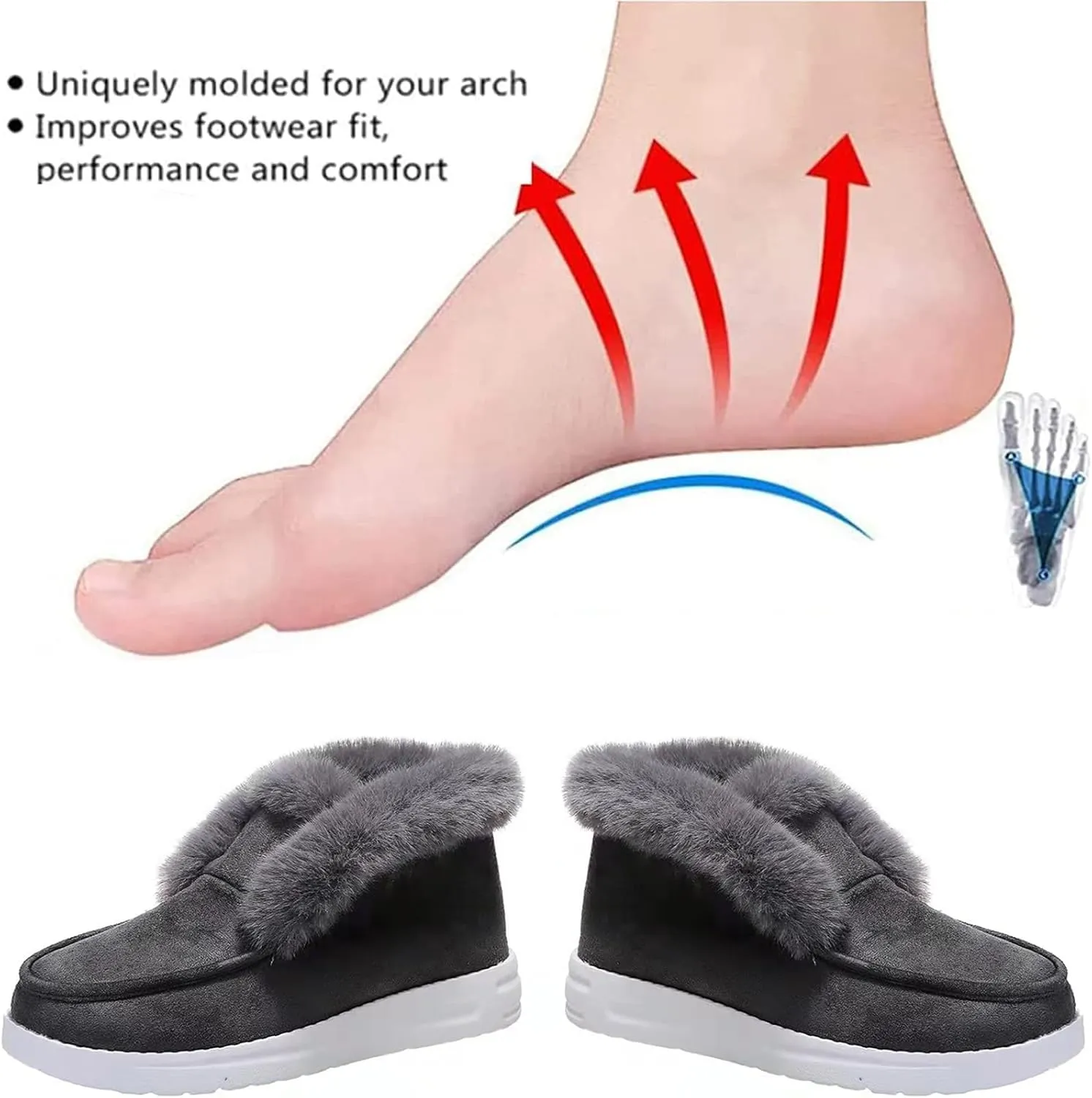 Pubyfun Senior Comfy Winter Ankle Boots Women, Ladies Warm and Comfortable Casual Snow Boots, Slip on Boots