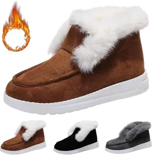 Pubyfun Senior Comfy Winter Ankle Boots Women, Ladies Warm and Comfortable Casual Snow Boots, Slip on Boots