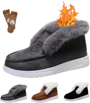 Pubyfun Senior Comfy Winter Ankle Boots Women, Ladies Warm and Comfortable Casual Snow Boots, Women Winter Snow Boots, Fur Lined Warm Slip on Boots