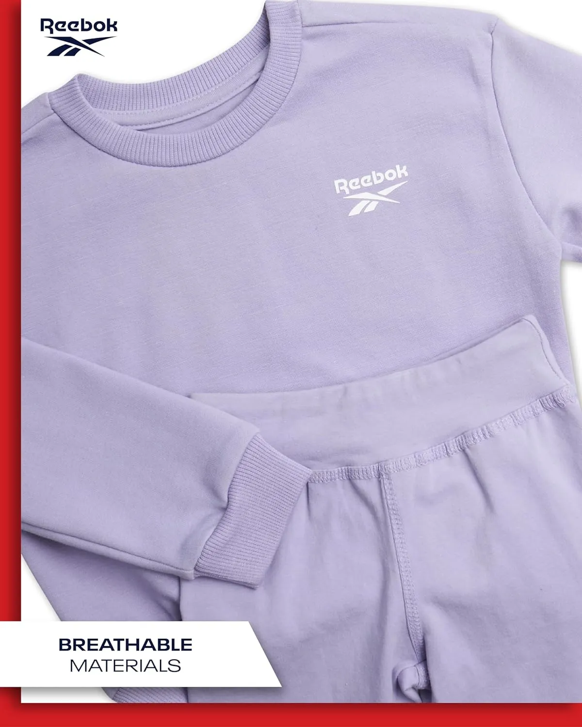 Reebok Toddler Girls' Pants Set - 2 Piece Active Fleece Hoodie Sweatshirt and Leggings for Toddlers and Little Girls (2T-6X)