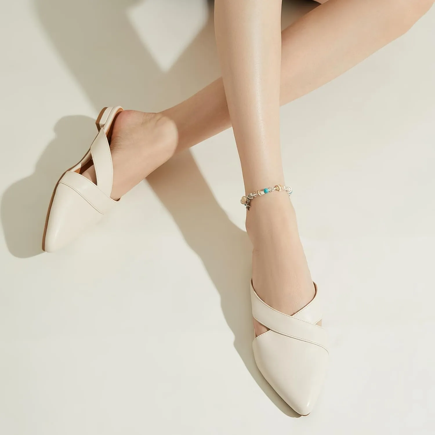 Rekayla Women’s Mules Closed Pointed Toe Backless Loafer Shoes for Women