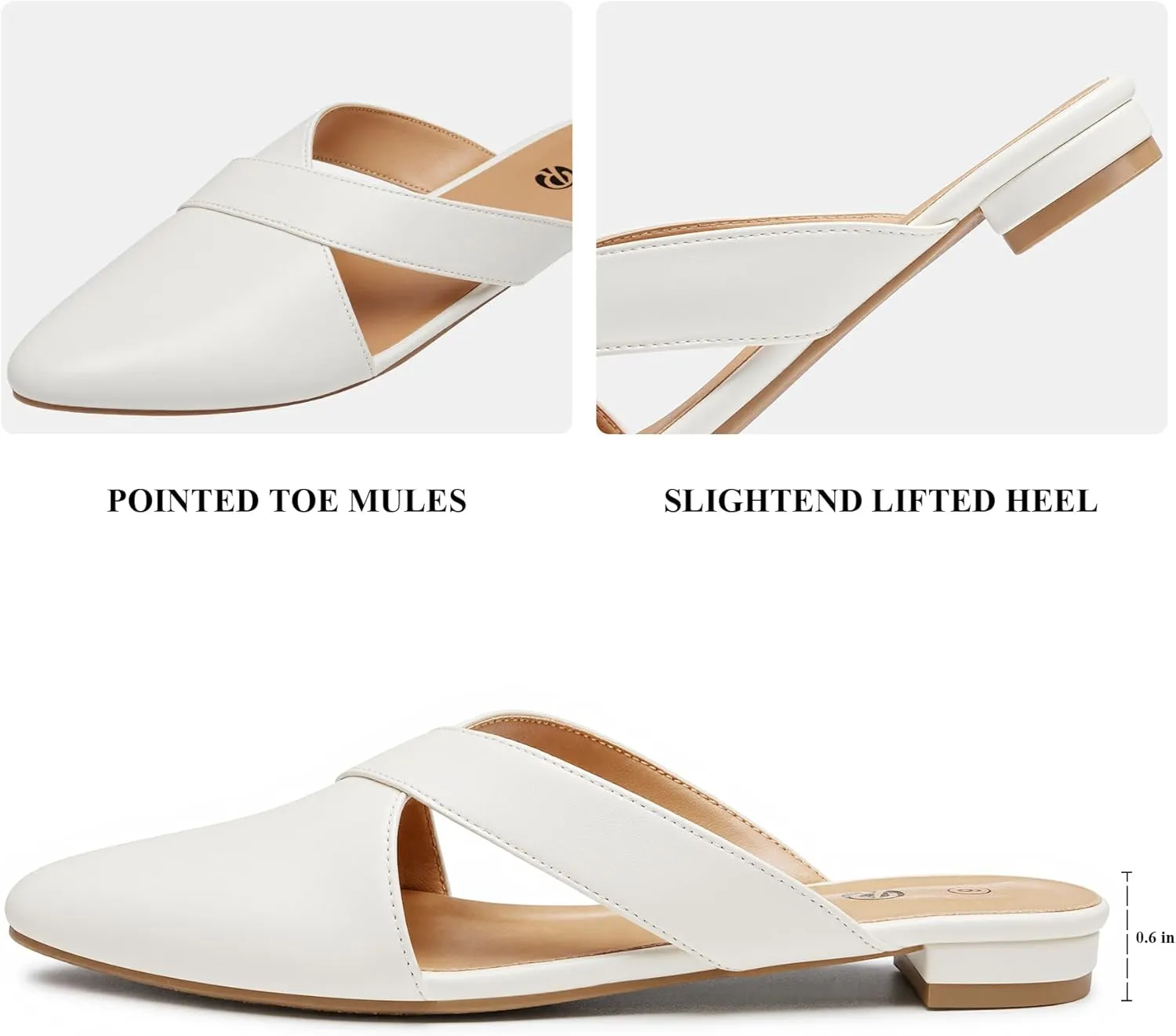 Rekayla Women’s Mules Closed Pointed Toe Backless Loafer Shoes for Women