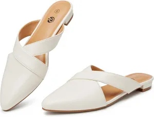 Rekayla Women’s Mules Closed Pointed Toe Backless Loafer Shoes for Women
