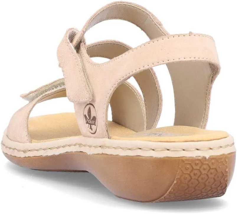 Rieker 659C7 Regina Women's Sandals - Leather, Adjustable Fit, Lightweight Anti-Stress Comfort with Arch Support and Durable Sole for All-Day Walking