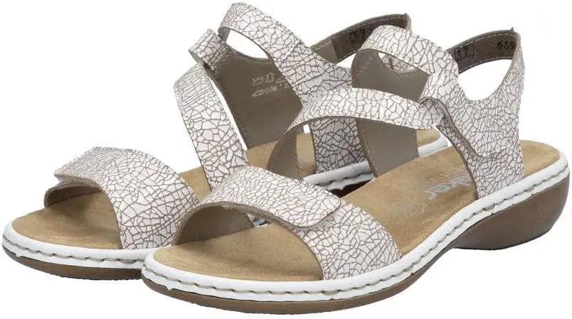 Rieker 659C7 Regina Women's Sandals - Leather, Adjustable Fit, Lightweight Anti-Stress Comfort with Arch Support and Durable Sole for All-Day Walking