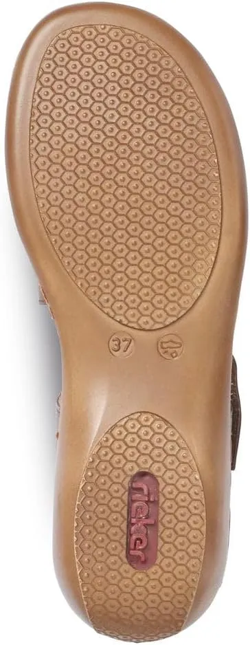 Rieker 659C7 Regina Women's Sandals - Leather, Adjustable Fit, Lightweight Anti-Stress Comfort with Arch Support and Durable Sole for All-Day Walking