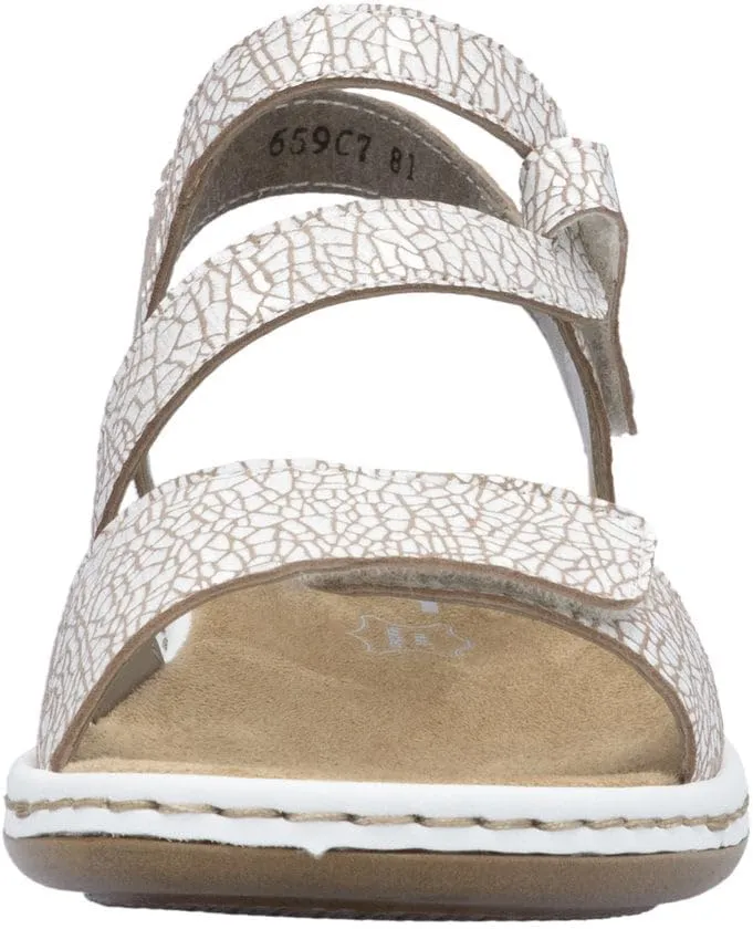 Rieker 659C7 Regina Women's Sandals - Leather, Adjustable Fit, Lightweight Anti-Stress Comfort with Arch Support and Durable Sole for All-Day Walking