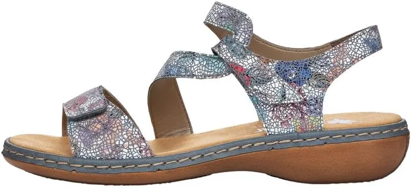 Rieker 659C7 Regina Women's Sandals - Leather, Adjustable Fit, Lightweight Anti-Stress Comfort with Arch Support and Durable Sole for All-Day Walking