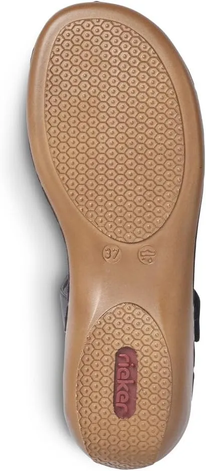 Rieker 659C7 Regina Women's Sandals - Leather, Adjustable Fit, Lightweight Anti-Stress Comfort with Arch Support and Durable Sole for All-Day Walking