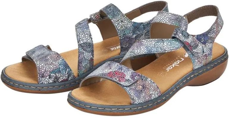 Rieker 659C7 Regina Women's Sandals - Leather, Adjustable Fit, Lightweight Anti-Stress Comfort with Arch Support and Durable Sole for All-Day Walking