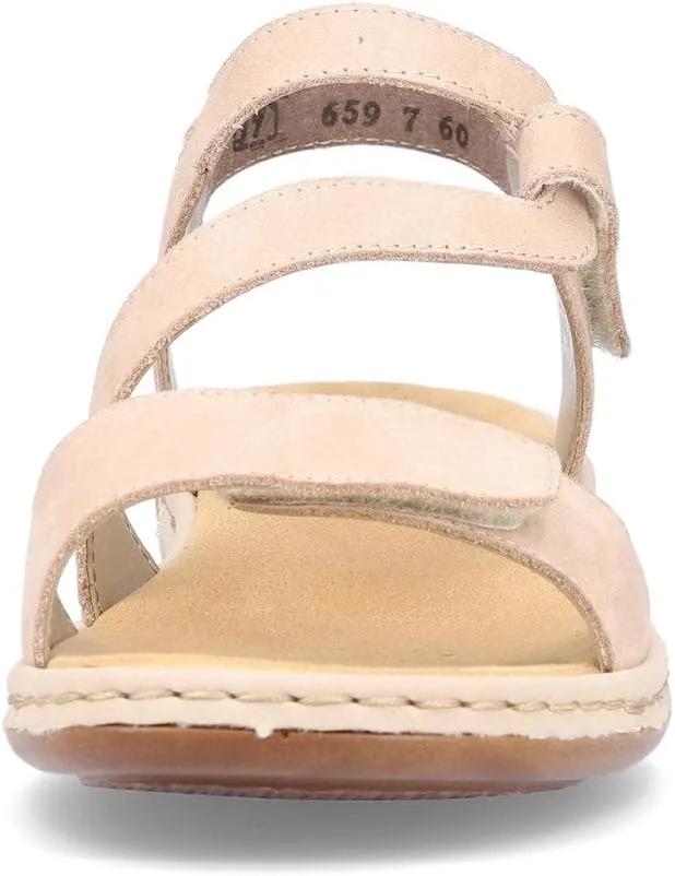 Rieker 659C7 Regina Women's Sandals - Leather, Adjustable Fit, Lightweight Anti-Stress Comfort with Arch Support and Durable Sole for All-Day Walking