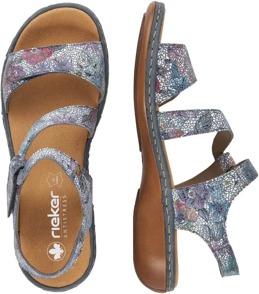 Rieker 659C7 Regina Women's Sandals - Leather, Adjustable Fit, Lightweight Anti-Stress Comfort with Arch Support and Durable Sole for All-Day Walking