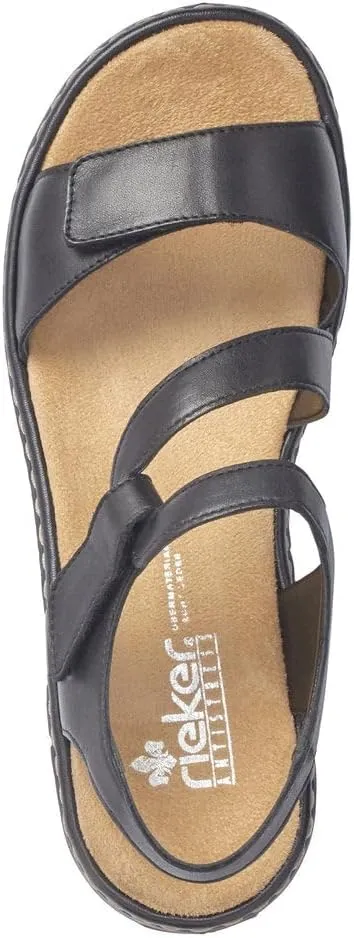 Rieker 659C7 Regina Women's Sandals - Leather, Adjustable Fit, Lightweight Anti-Stress Comfort with Arch Support and Durable Sole for All-Day Walking