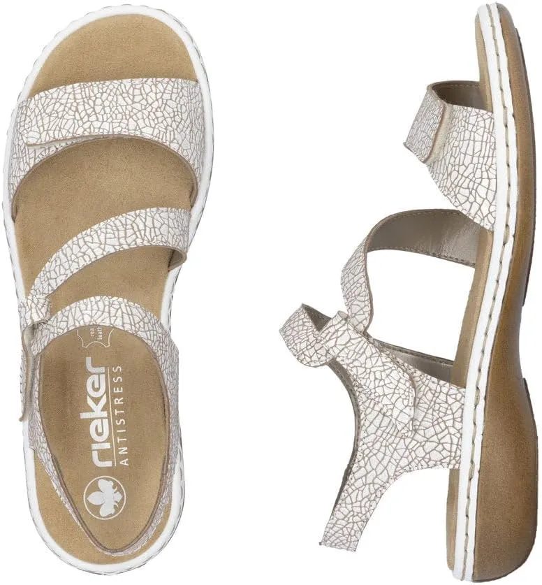 Rieker 659C7 Regina Women's Sandals - Leather, Adjustable Fit, Lightweight Anti-Stress Comfort with Arch Support and Durable Sole for All-Day Walking