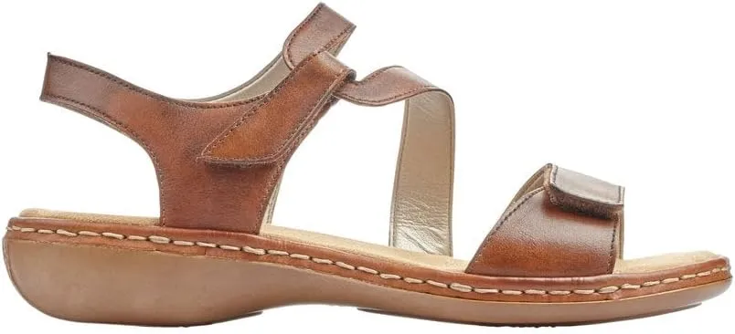 Rieker 659C7 Regina Women's Sandals - Leather, Adjustable Fit, Lightweight Anti-Stress Comfort with Arch Support and Durable Sole for All-Day Walking