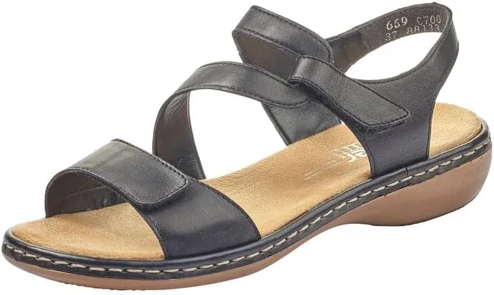 Rieker 659C7 Regina Women's Sandals - Leather, Adjustable Fit, Lightweight Anti-Stress Comfort with Arch Support and Durable Sole for All-Day Walking