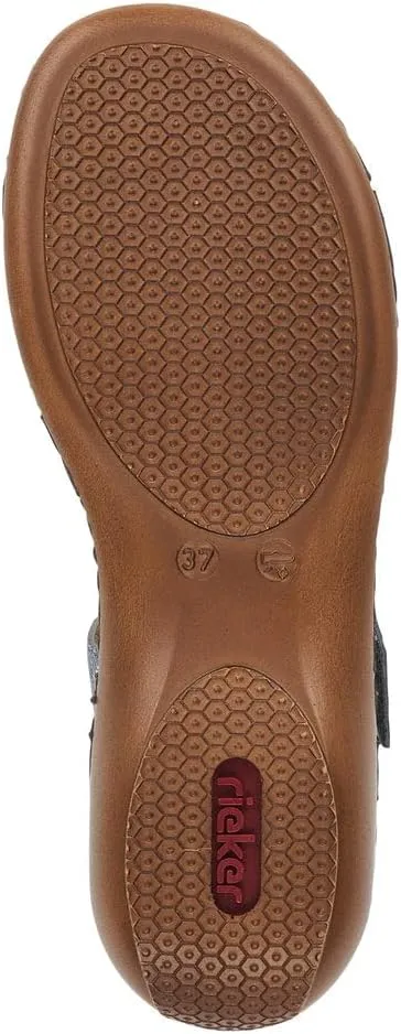 Rieker 659C7 Regina Women's Sandals - Leather, Adjustable Fit, Lightweight Anti-Stress Comfort with Arch Support and Durable Sole for All-Day Walking