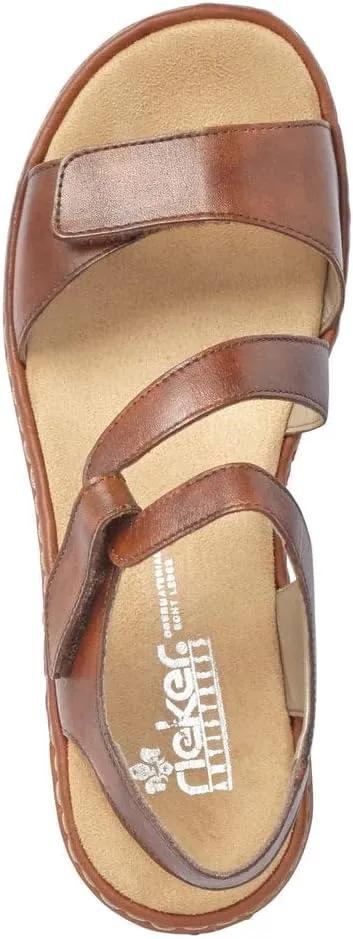 Rieker 659C7 Regina Women's Sandals - Leather, Adjustable Fit, Lightweight Anti-Stress Comfort with Arch Support and Durable Sole for All-Day Walking