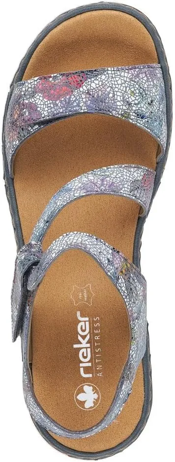 Rieker 659C7 Regina Women's Sandals - Leather, Adjustable Fit, Lightweight Anti-Stress Comfort with Arch Support and Durable Sole for All-Day Walking