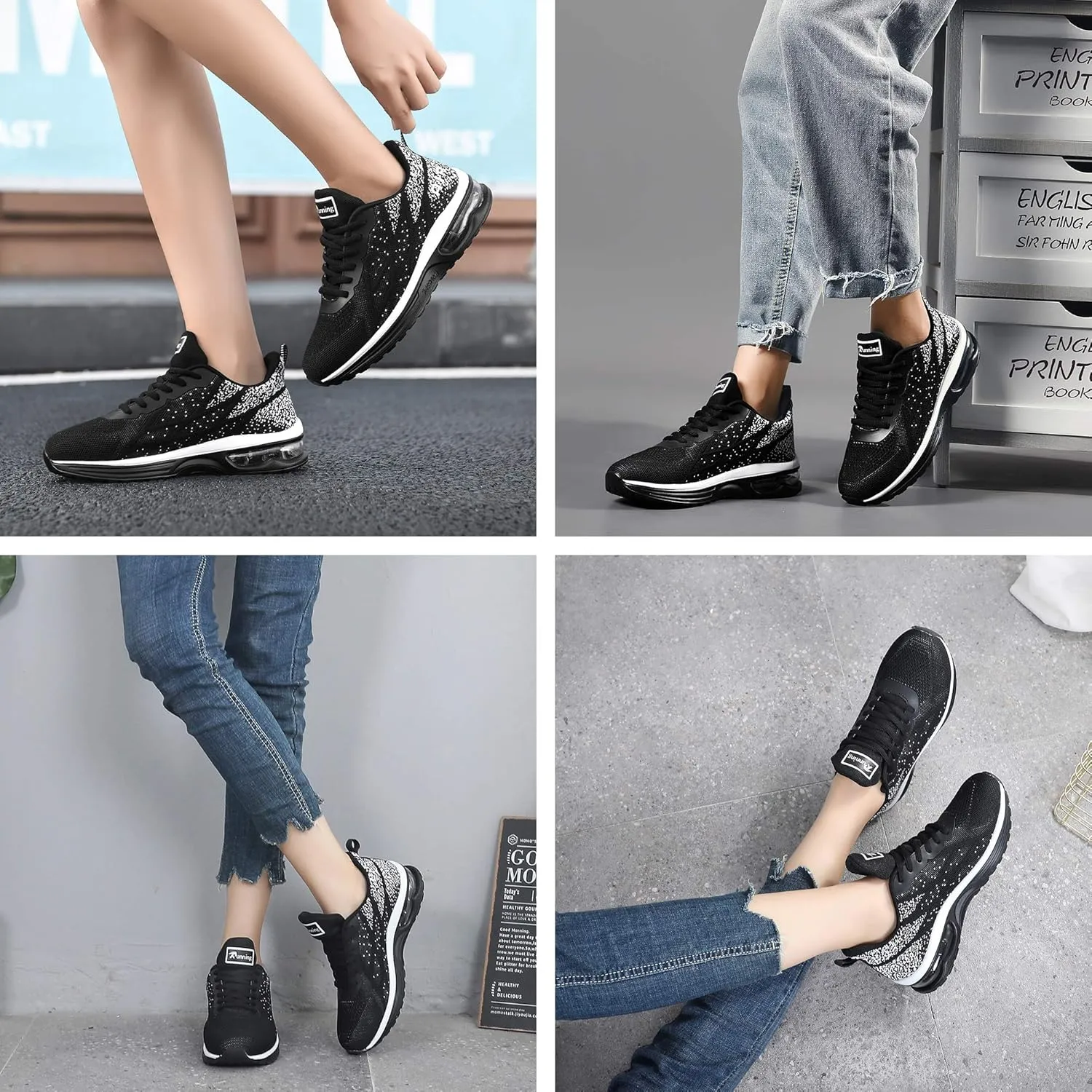 RomenSi Womens Air Athletic Running Sneakers Fashion Breathable Sport Gym Walking Tennis Shoes (US5.5-11)