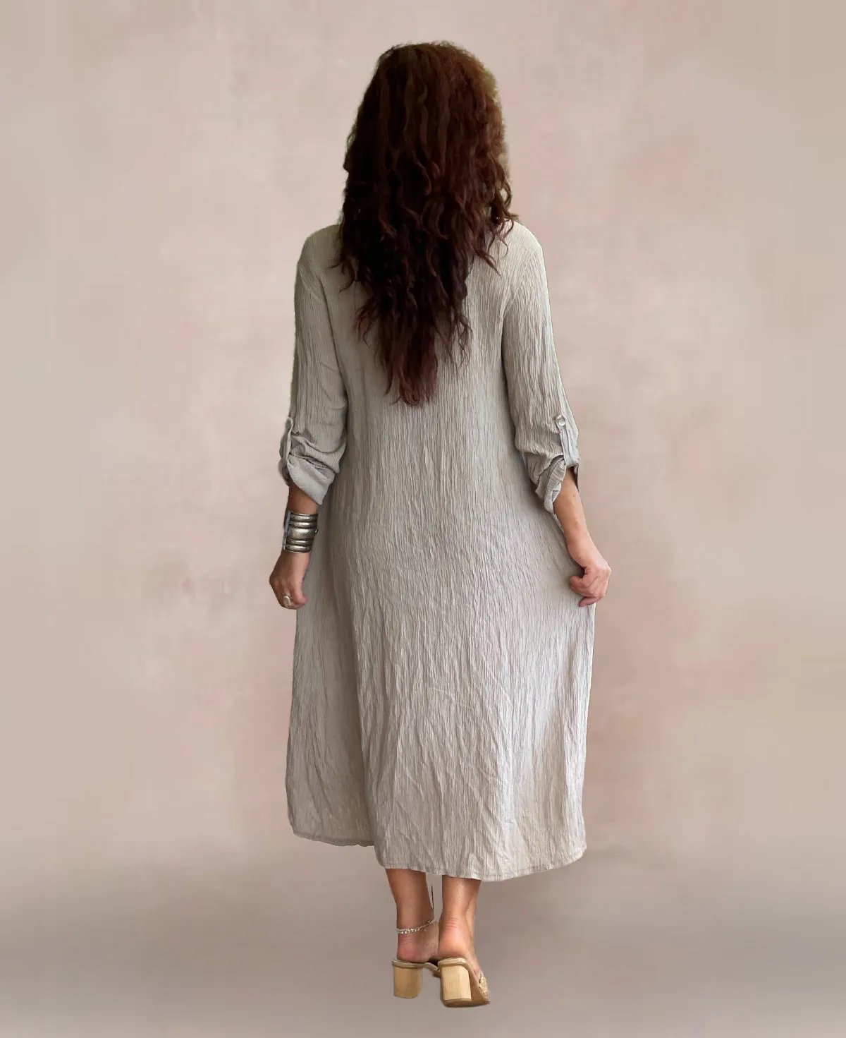 Roxberry Crinkle Shirt Dress - Standard Fit