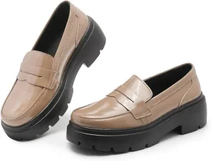 Ruiatoo Platform Loafers for Women - Slip On Chunky Penny Loafers for Dressy, Business, Casual Comfort Work Shoes