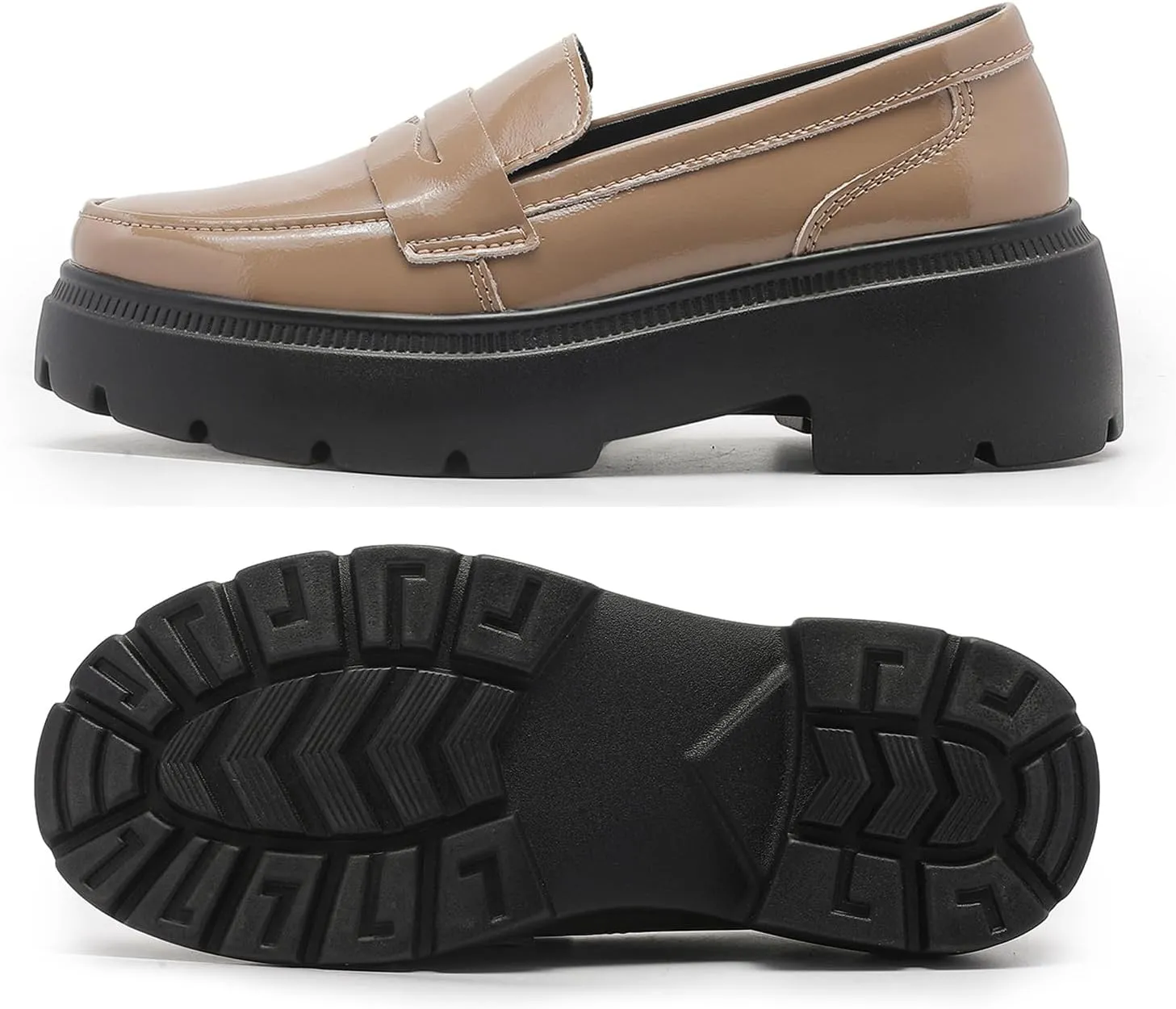 Ruiatoo Platform Loafers for Women - Slip On Chunky Penny Loafers for Dressy, Business, Casual Comfort Work Shoes