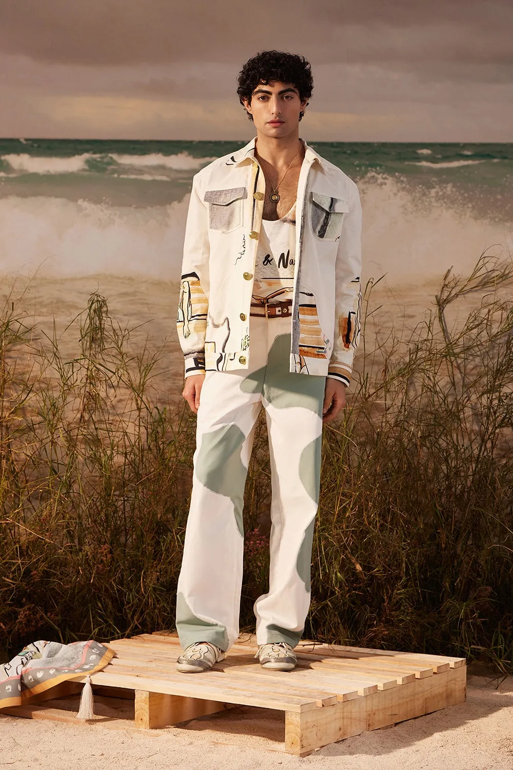 Sage Colour Block Trouser