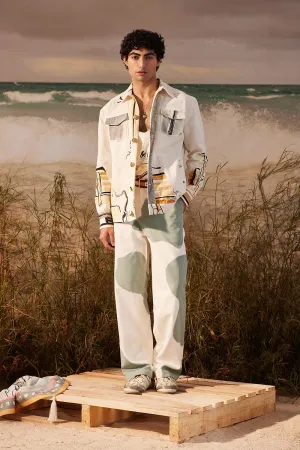 Sage Colour Block Trouser