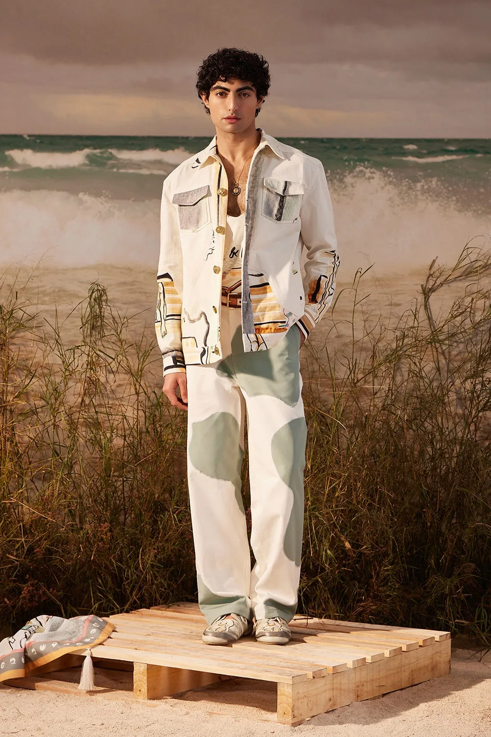 Sage Colour Block Trouser