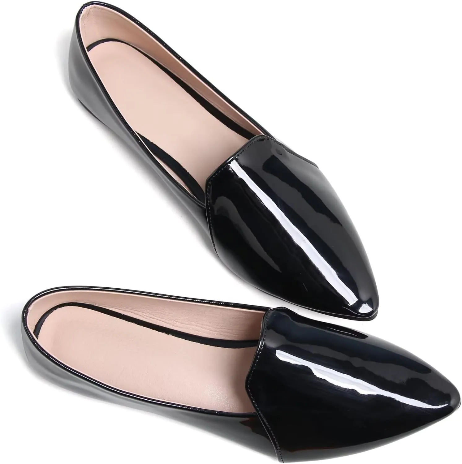 SAILING LU Women Pointed Toe Ballets Flats Faux Suede Comfortable Soft Ballet Walking Shoes Dressy Slip-on Ballerina Shoes