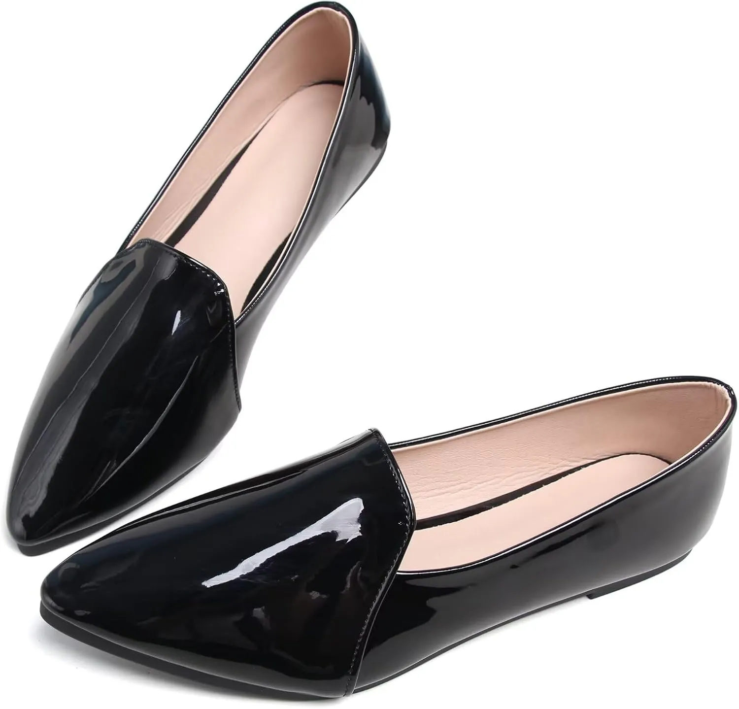 SAILING LU Women Pointed Toe Ballets Flats Faux Suede Comfortable Soft Ballet Walking Shoes Dressy Slip-on Ballerina Shoes