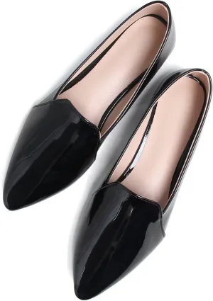 SAILING LU Women Pointed Toe Ballets Flats Faux Suede Comfortable Soft Ballet Walking Shoes Dressy Slip-on Ballerina Shoes