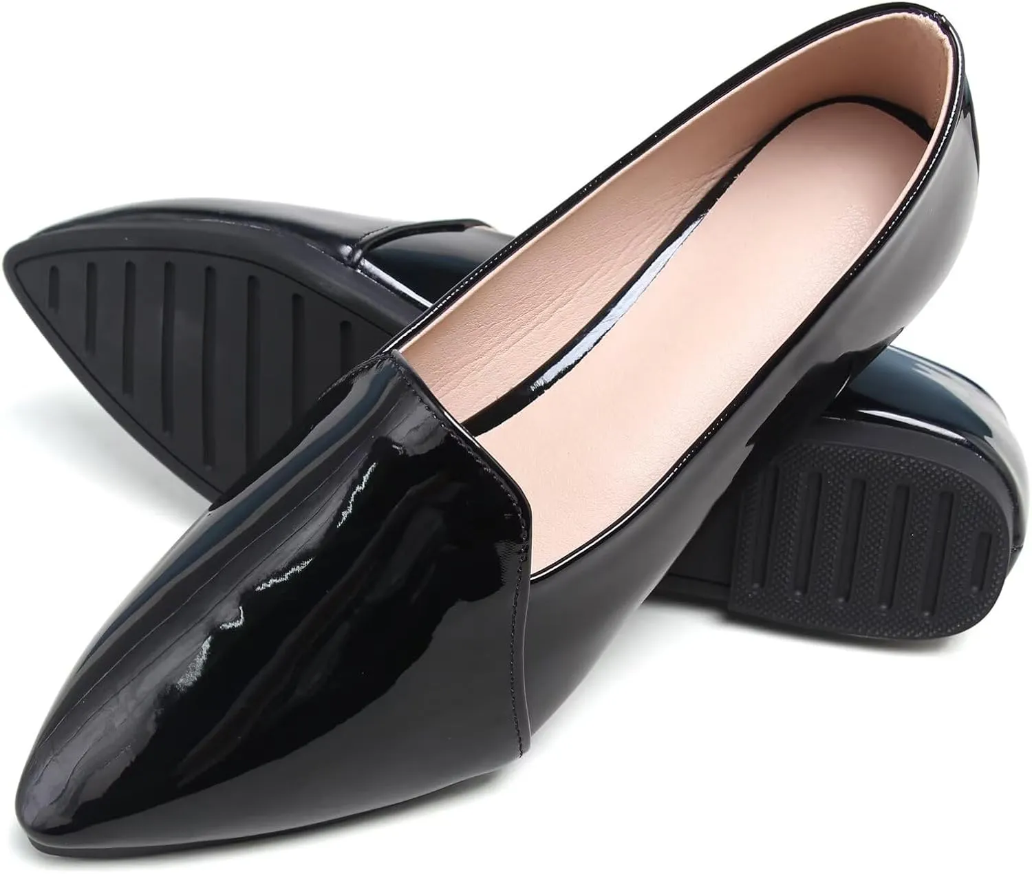 SAILING LU Women Pointed Toe Ballets Flats Faux Suede Comfortable Soft Ballet Walking Shoes Dressy Slip-on Ballerina Shoes