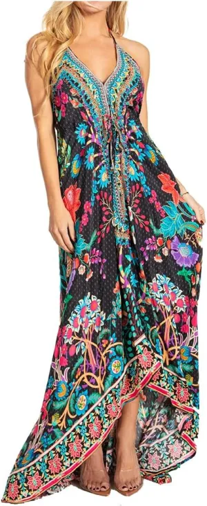 Sakkas Lizi 2025 Womens Maxi High-Low Halter Handkerchief Long Dress Beach Party
