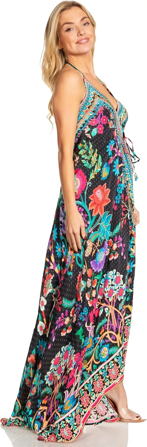 Sakkas Lizi 2025 Womens Maxi High-Low Halter Handkerchief Long Dress Beach Party