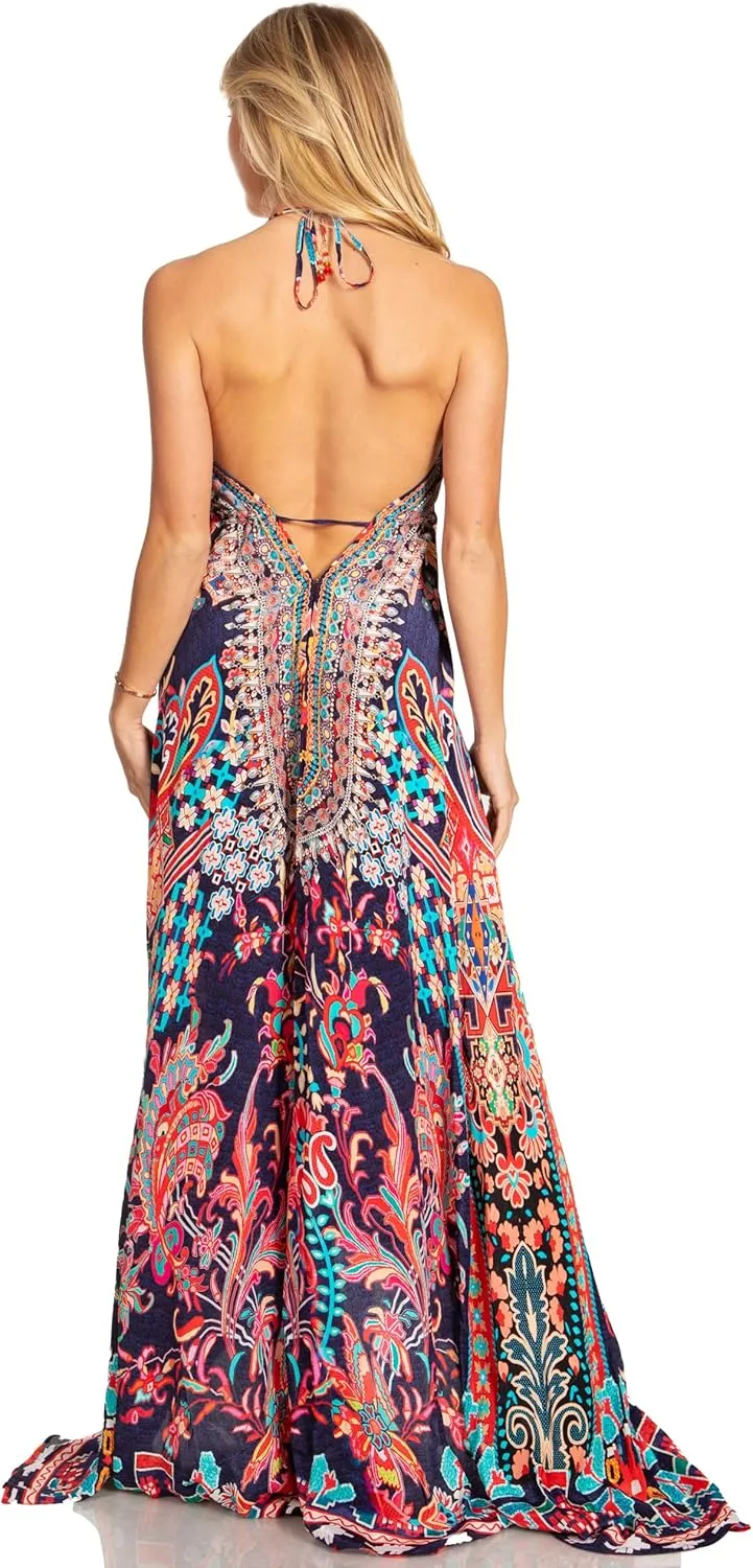 Sakkas Lizi 2025 Womens Maxi High-Low Halter Handkerchief Long Dress Beach Party