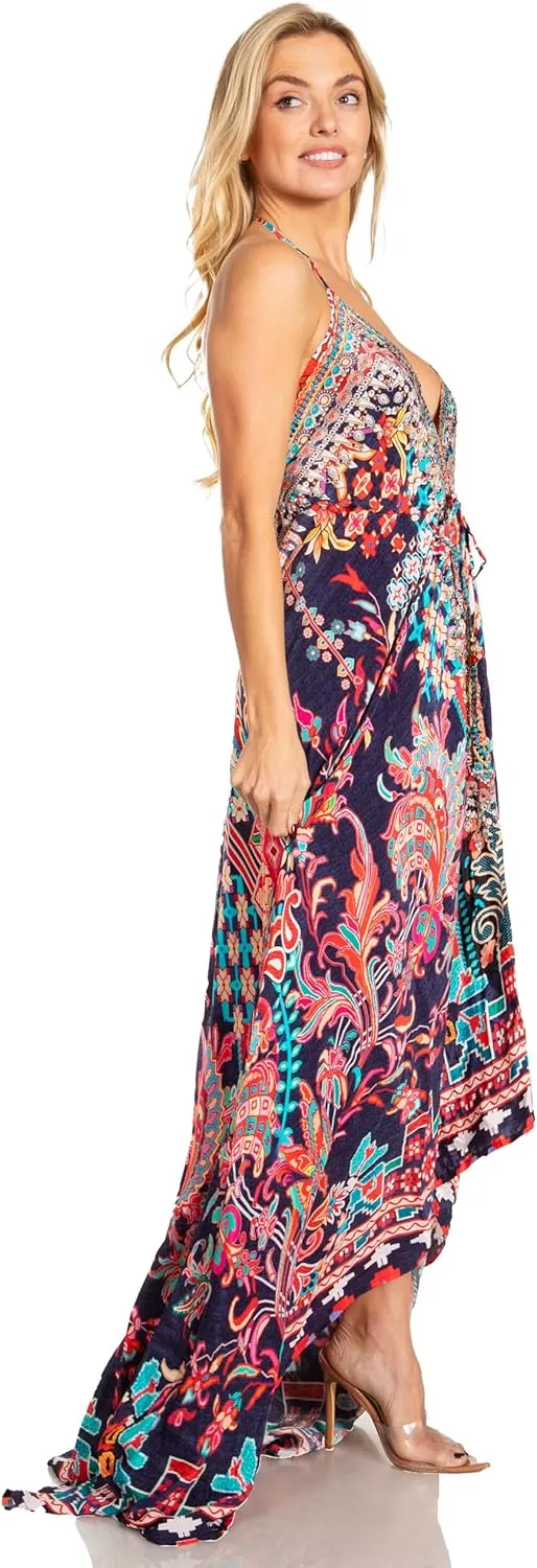 Sakkas Lizi 2025 Womens Maxi High-Low Halter Handkerchief Long Dress Beach Party