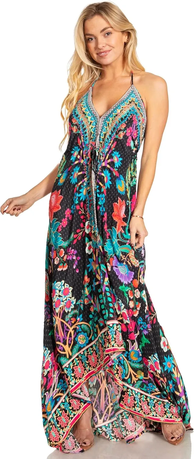 Sakkas Lizi 2025 Womens Maxi High-Low Halter Handkerchief Long Dress Beach Party