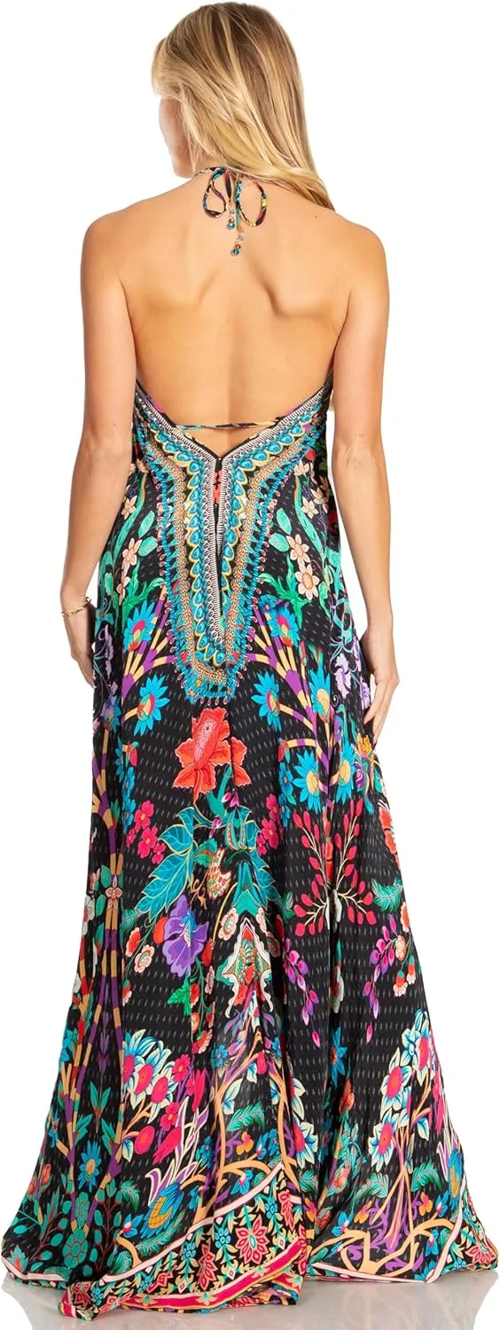 Sakkas Lizi 2025 Womens Maxi High-Low Halter Handkerchief Long Dress Beach Party