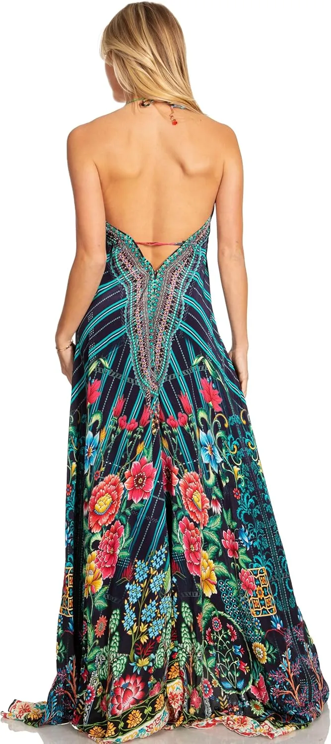 Sakkas Lizi 2025 Womens Maxi High-Low Halter Handkerchief Long Dress Beach Party