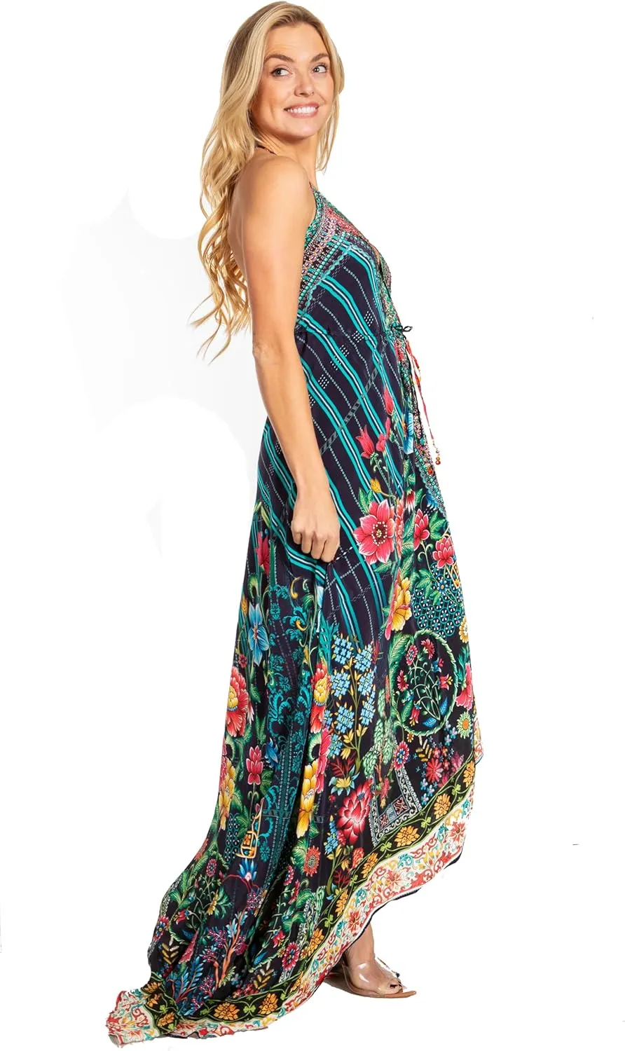 Sakkas Lizi 2025 Womens Maxi High-Low Halter Handkerchief Long Dress Beach Party