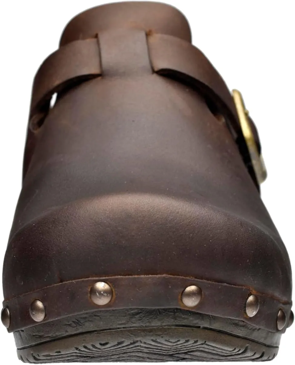 Sanita Sanila Women's Open Clogs | Original Handcrafted Clogs in Flexible Leather | Anatomical Soft Foam Footbed