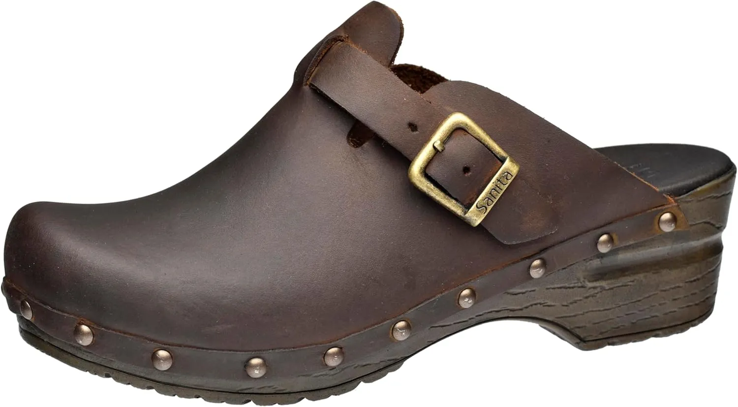 Sanita Sanila Women's Open Clogs | Original Handcrafted Clogs in Flexible Leather | Anatomical Soft Foam Footbed