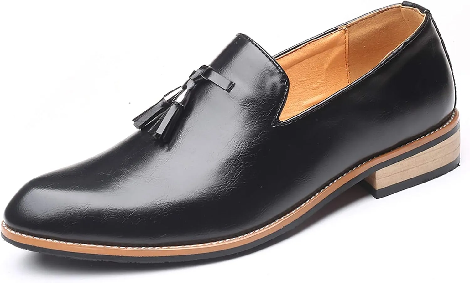 Santimon Mens Loafers Tassel Fringe Penny Loafers Casual Slip On Driving Wedding Prom Shoes Moccasins