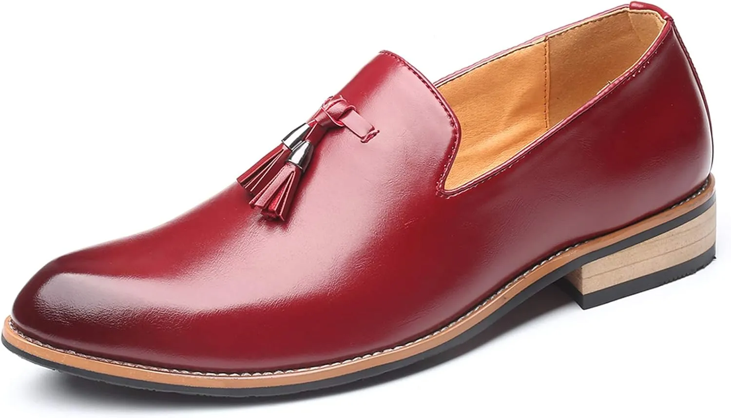 Santimon Mens Loafers Tassel Fringe Penny Loafers Casual Slip On Driving Wedding Prom Shoes Moccasins