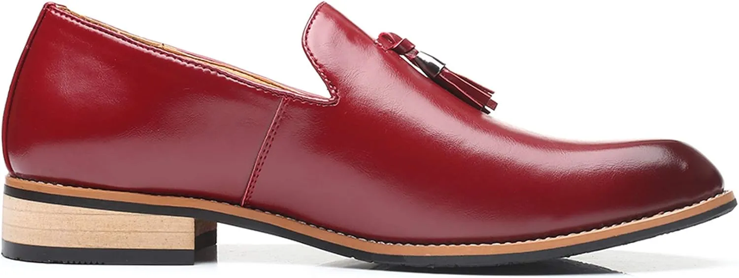 Santimon Mens Loafers Tassel Fringe Penny Loafers Casual Slip On Driving Wedding Prom Shoes Moccasins