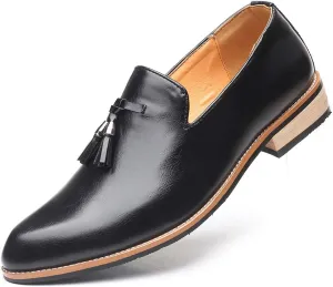 Santimon Mens Loafers Tassel Fringe Penny Loafers Casual Slip On Driving Wedding Prom Shoes Moccasins